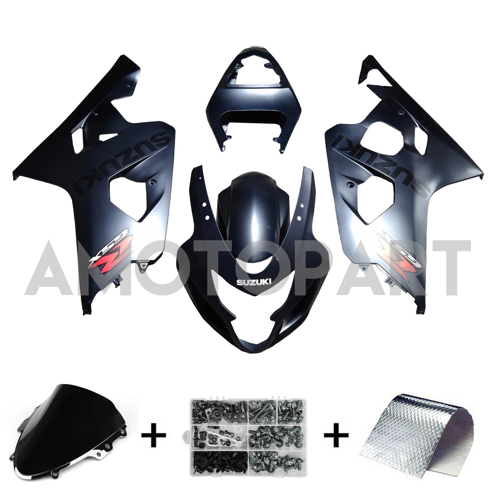 Amotopart 2004-2005 K4 GSXR 600/750 Suzuki Matte Grey Fairing Kit
