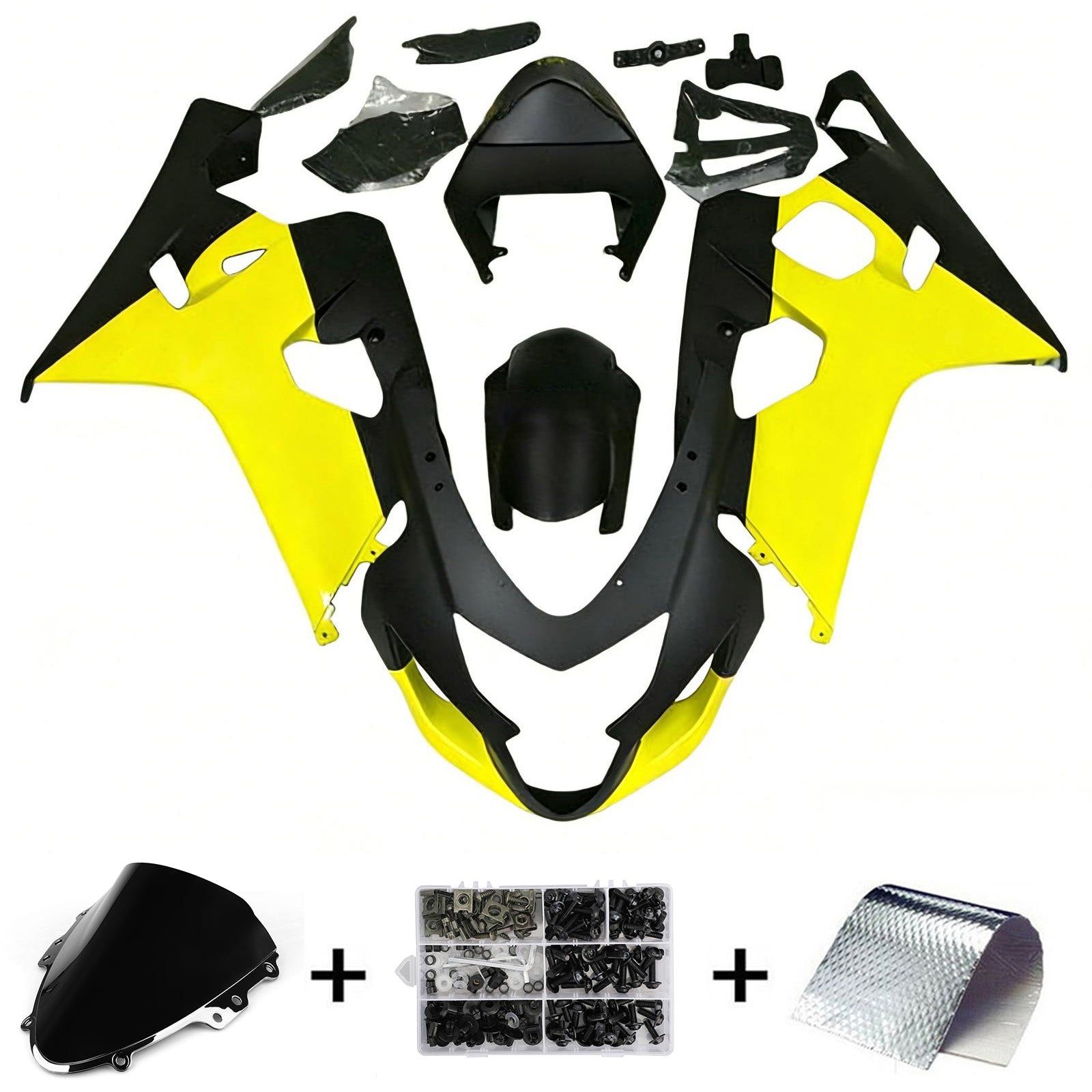 Amotopart 2004-2005 K4 GSXR 600/750 Suzuki Kit carena giallo e nero