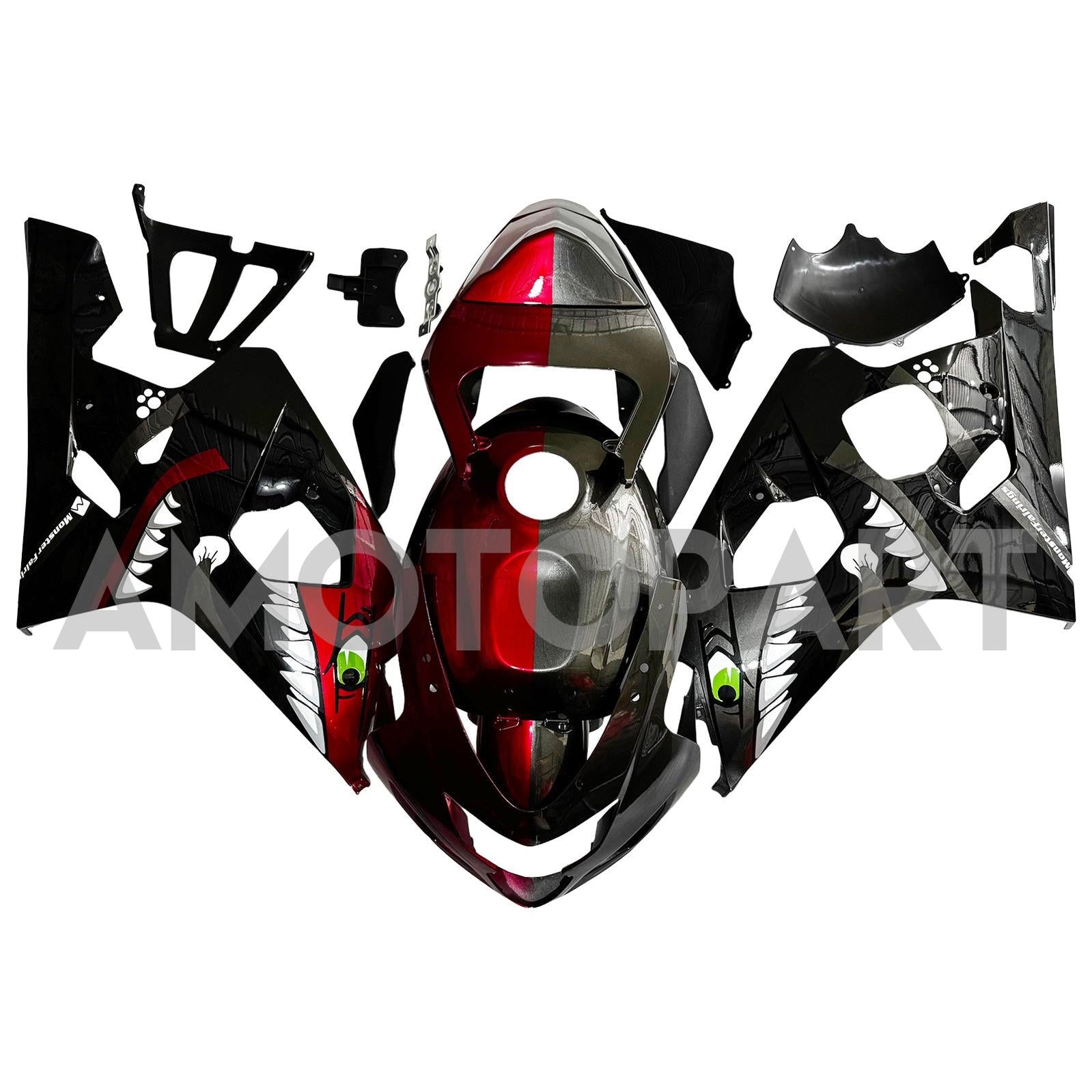 Amotopart 2004-2005 Suzuki GSXR 600/750 Red Black Fairing Kit