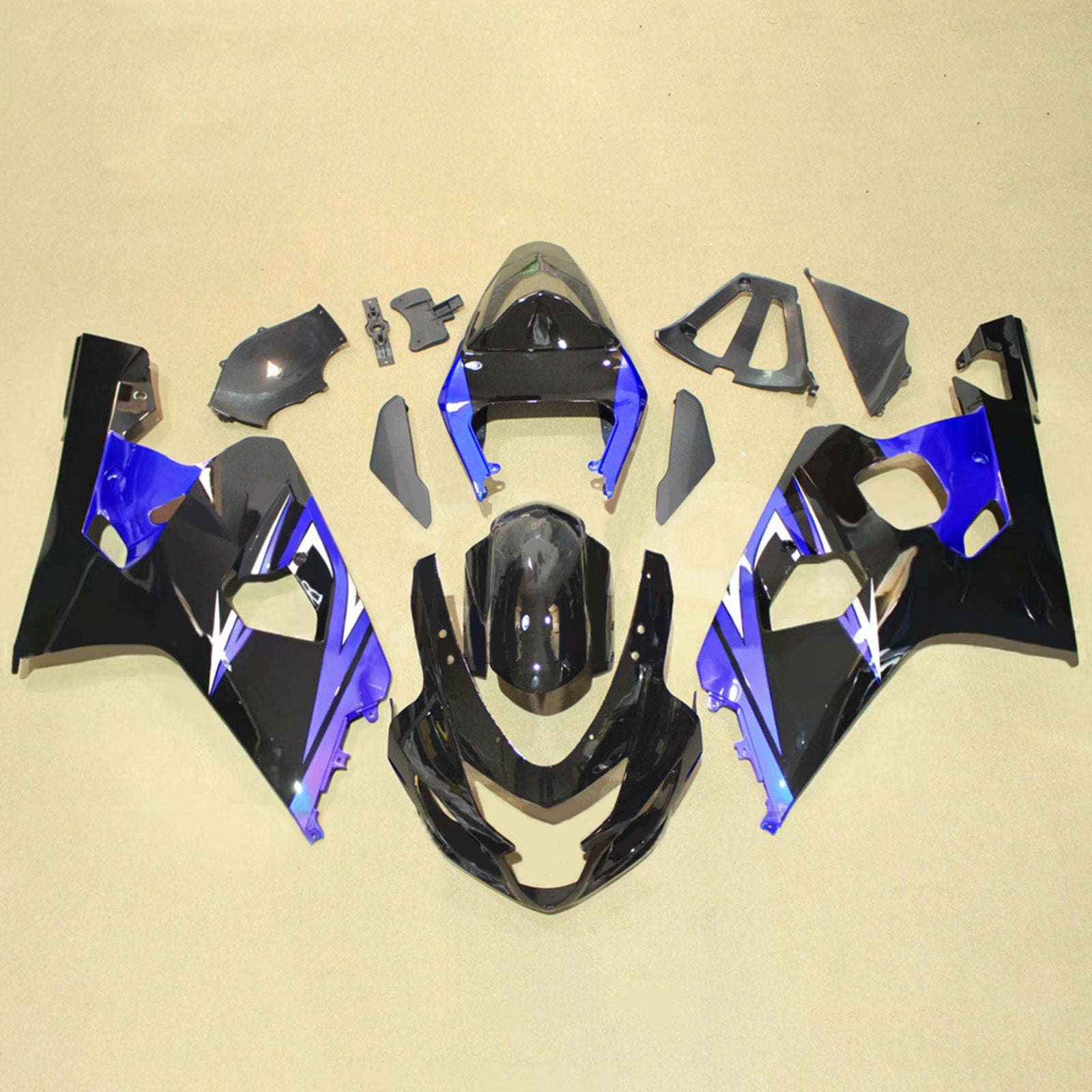 Amotopart 2004-2005 Suzuki GSXR 600/750 Black Blue Fairing Kit