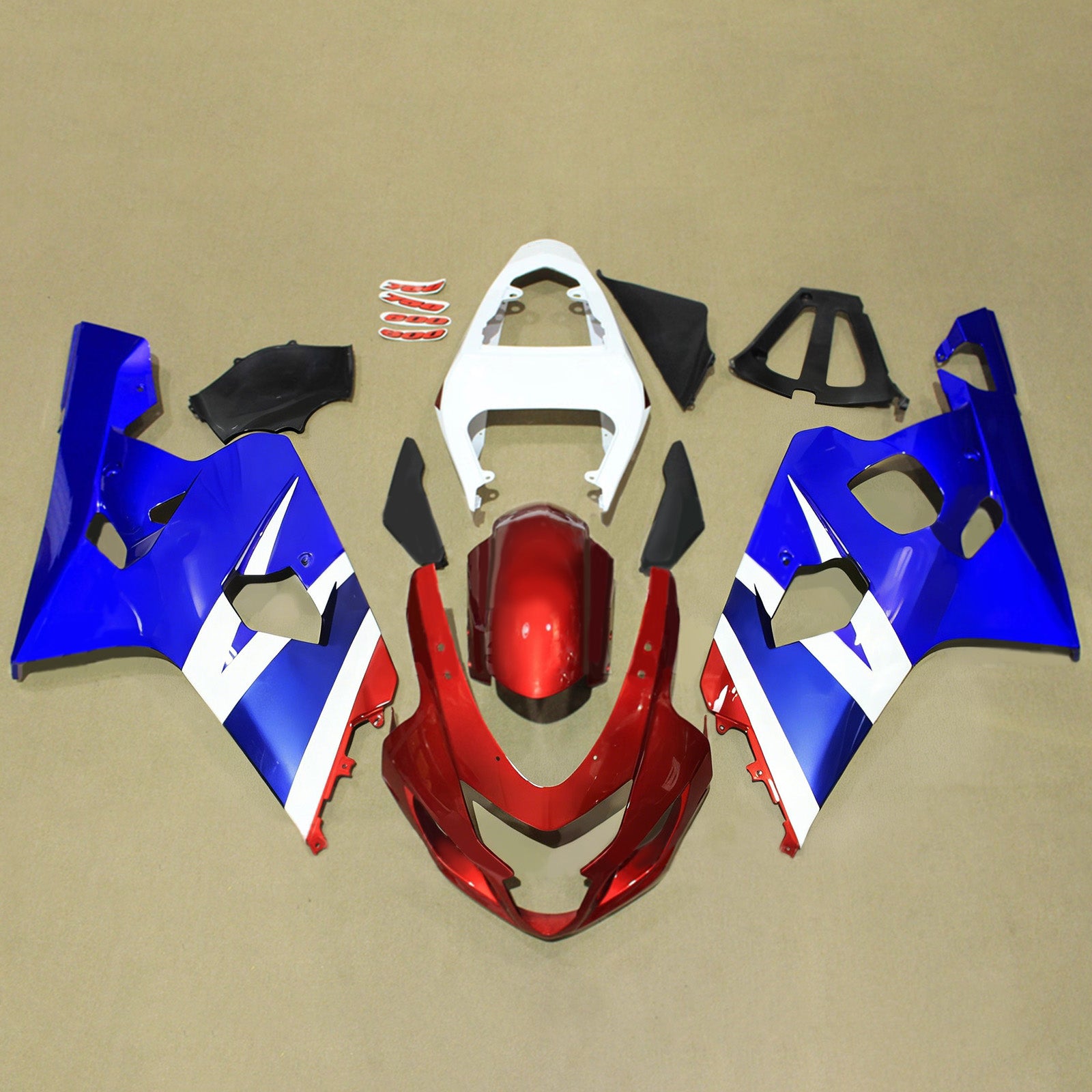 Amotopart 2004-2005 Suzuki GSXR 600/750 Red Blue White Fairing Kit