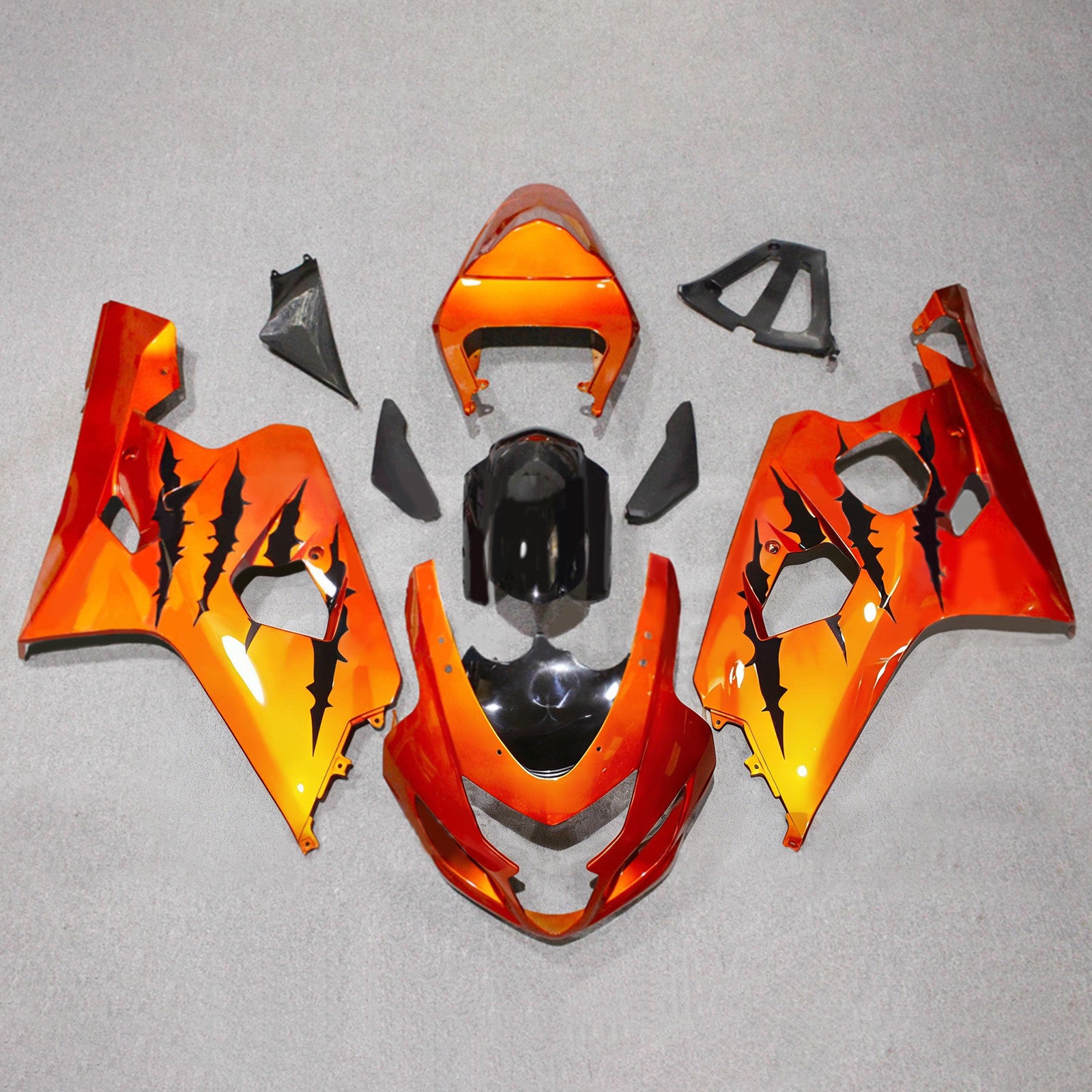 Amotopart 2004-2005 Suzuki GSXR 600/750 Red Orange Black Kiting Kit