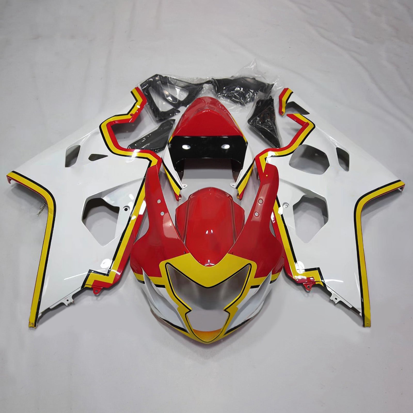 Amotopart 2004-2005 Suzuki GSXR 600/750 Red White Yellow Fairing Kit