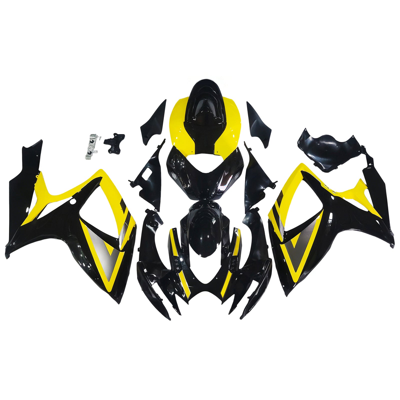 Amotopart 2006-2007 Suzuki GSXR 600/750 Glossy Yellow Black Fairing Kit