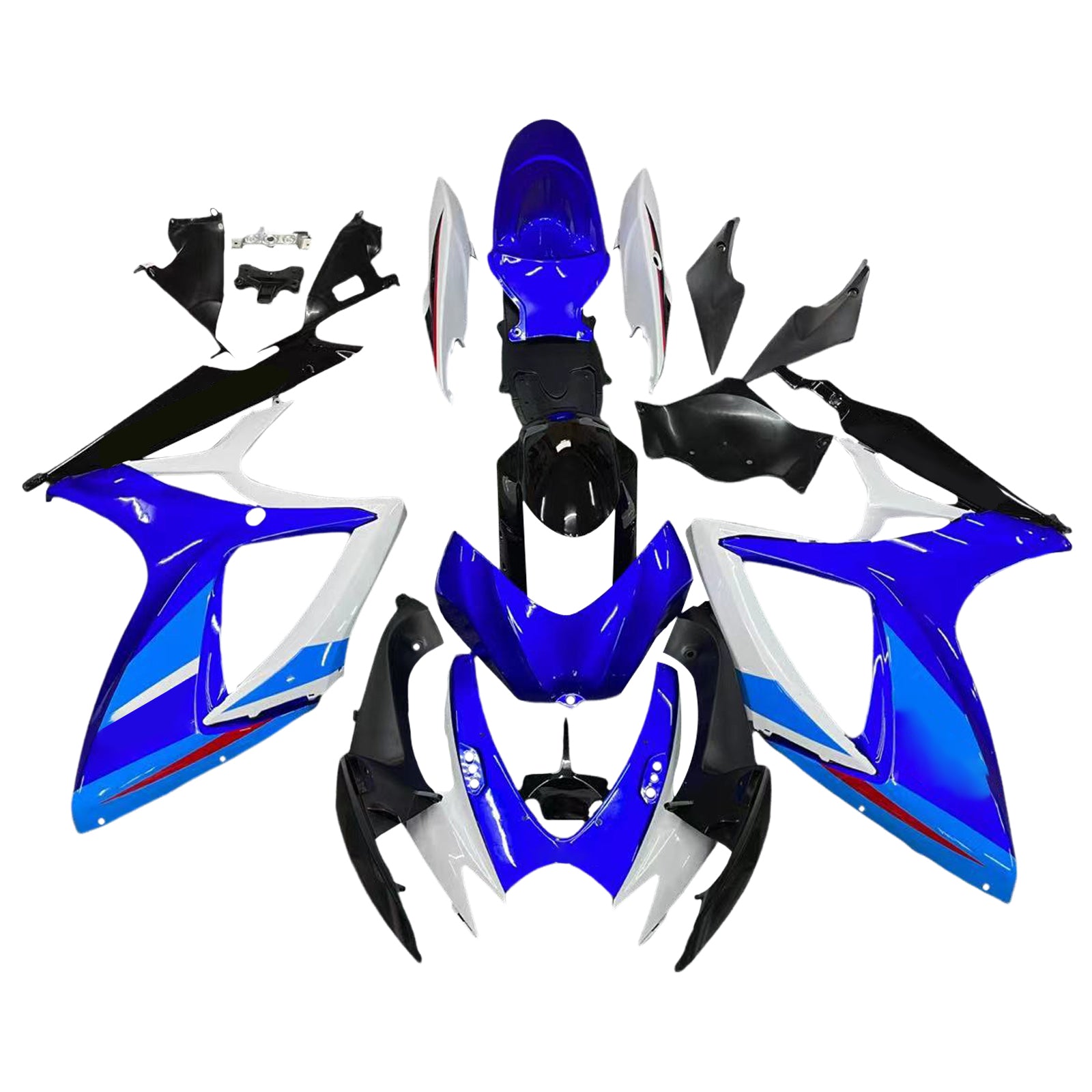 Carénage Suzuki Amotopart 2006-2007 GSXR600750 Bleu&Kit blanc