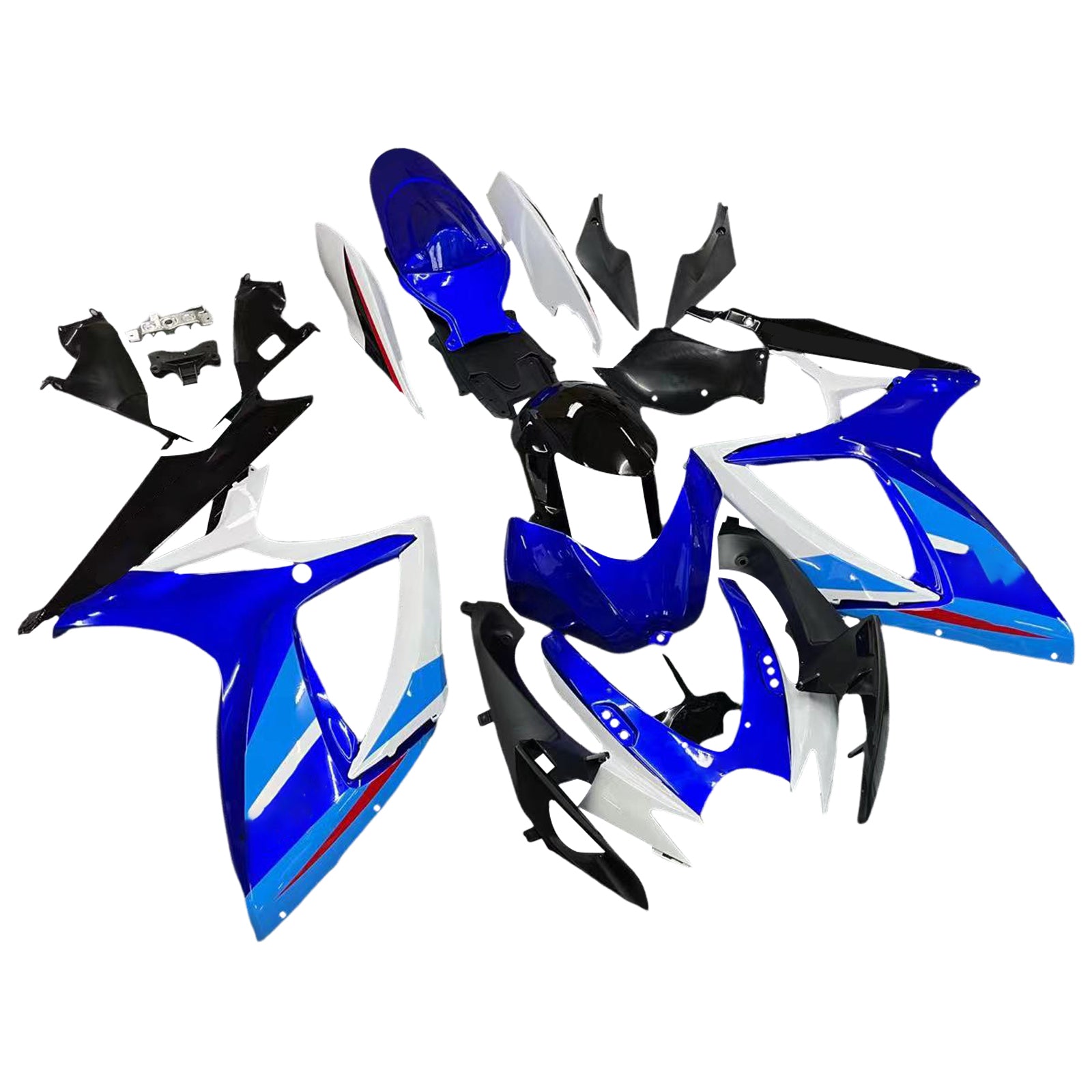 Amotopart 2006-2007 GSXR 600750 スズキ フェアリング ブルー & ホワイト キット
