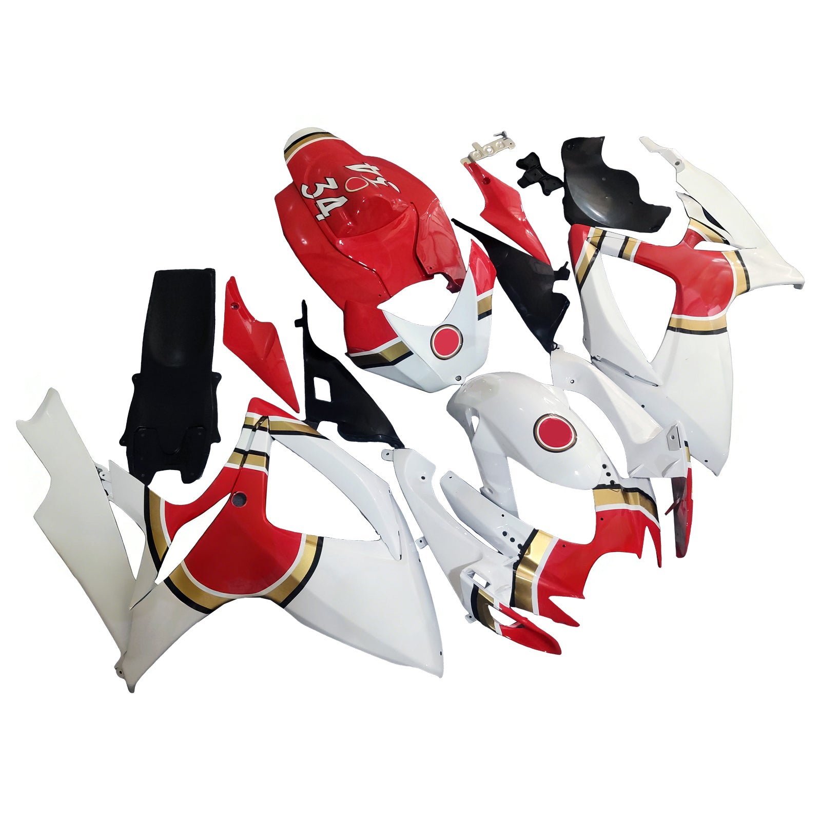 Amotopart 2006-2007 Suzuki GSXR 600/750 White Red Fairing Kit