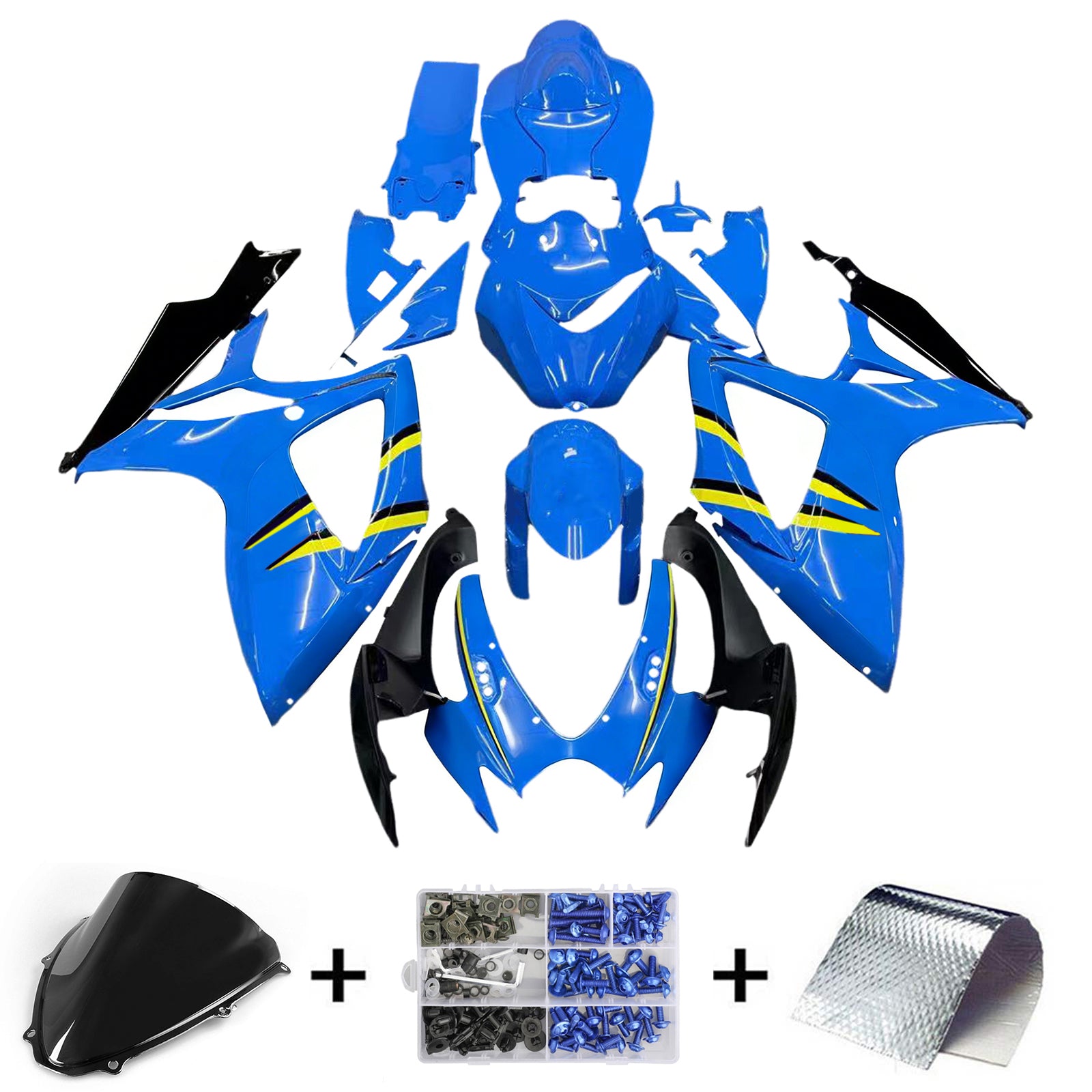 Amotopart 2006-2007 GSXR600750 Suzuki Fairing Blue Kit