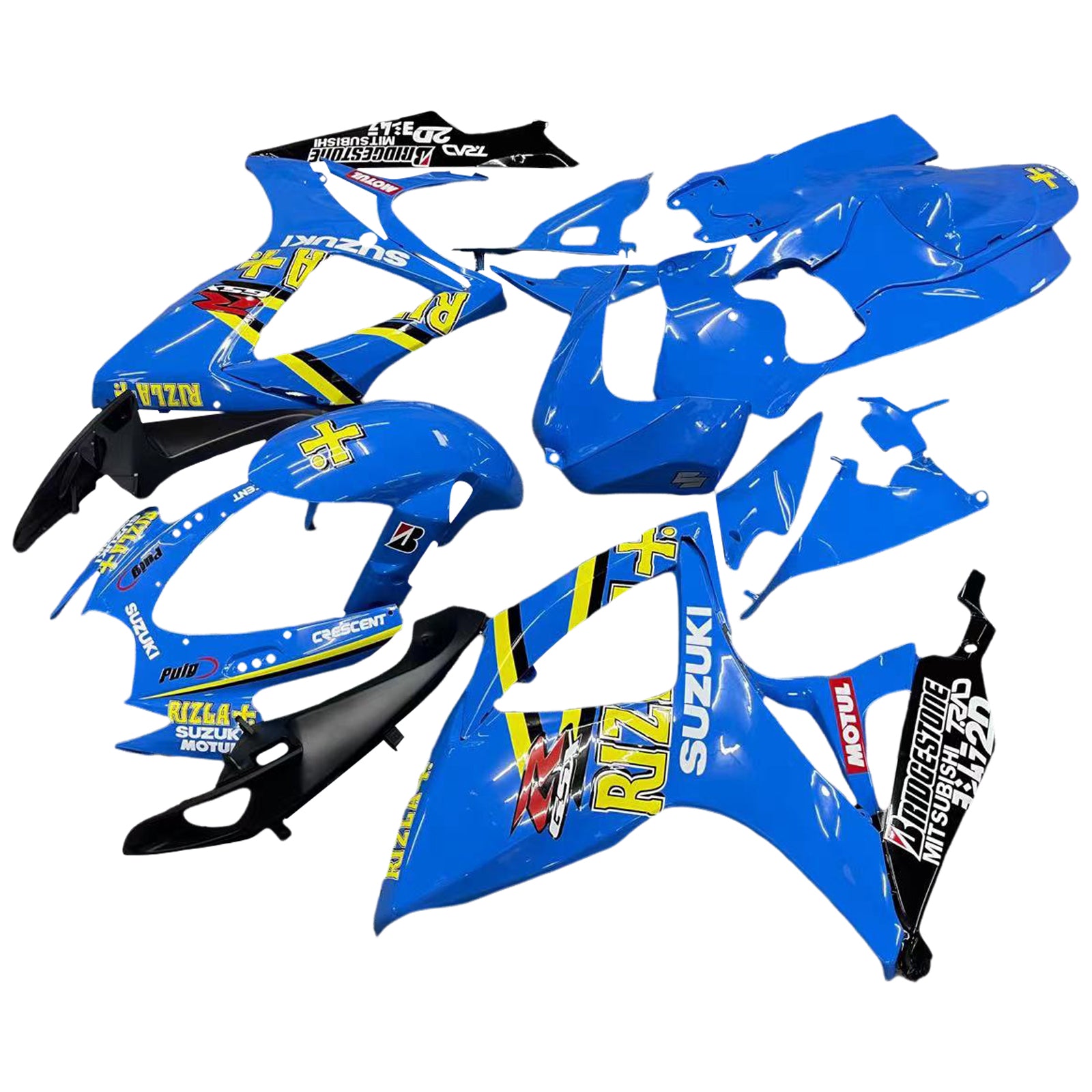 Amotopart 2006-2007 GSXR600750 Suzuki Carénage Bleu avec Kit Logo