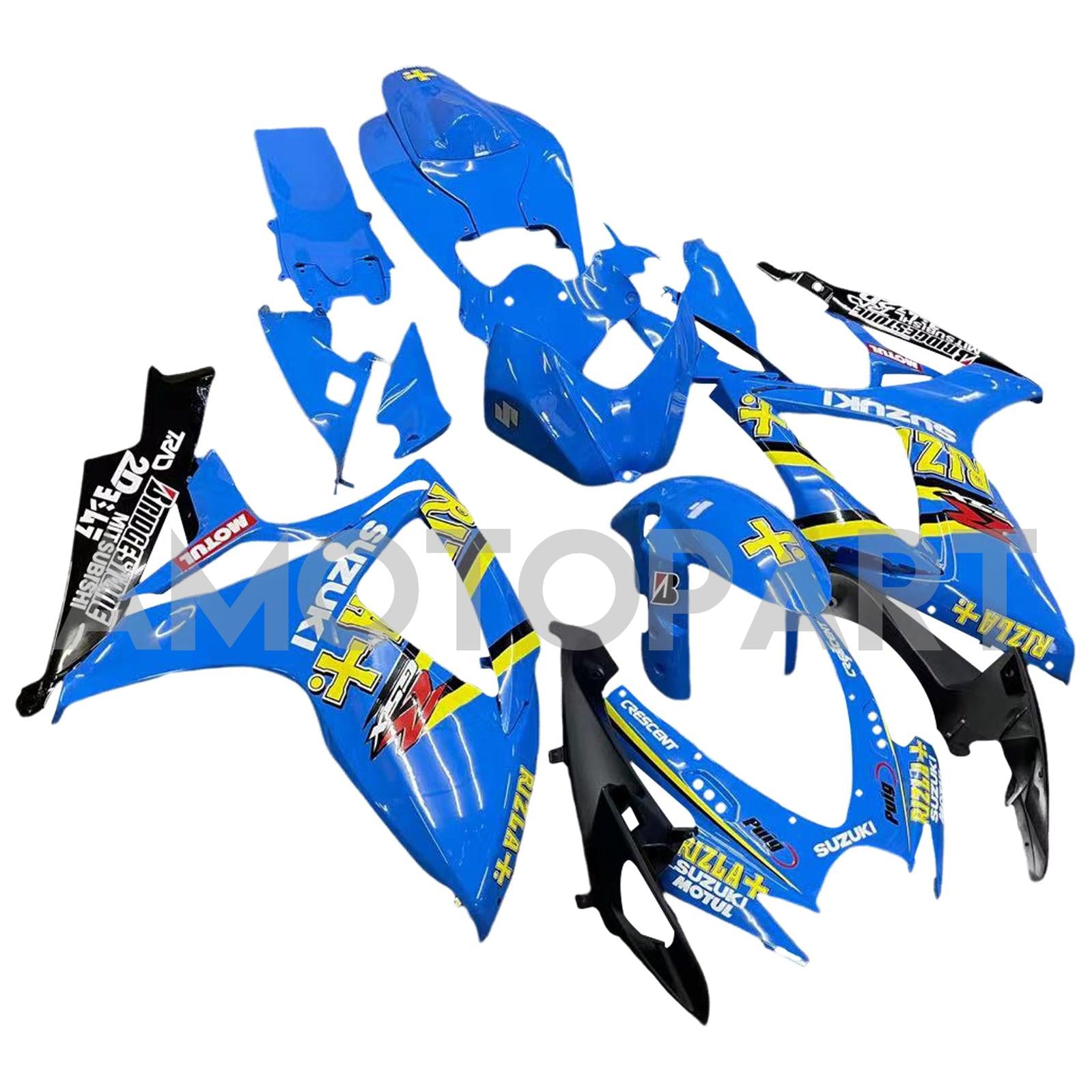 Amotopart 2006-2007 GSXR600750 Suzuki Fairing Blue with Logo Kit