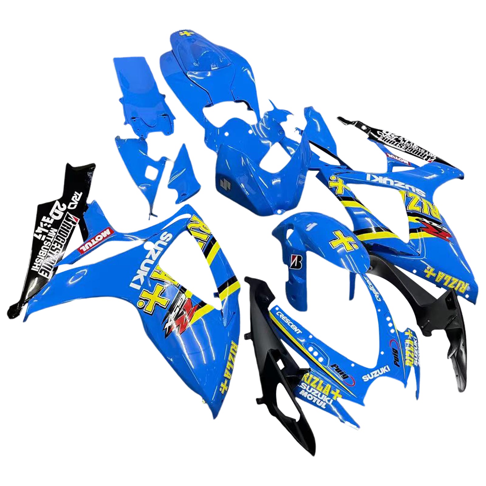 Amotopart 2006-2007 GSXR600750 Suzuki Carénage Bleu avec Kit Logo