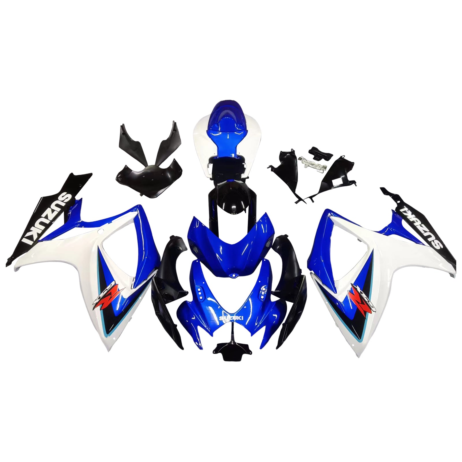 Amotopart 2006-2007 GSXR600750 Suzuki Fairing White&Blue Kit