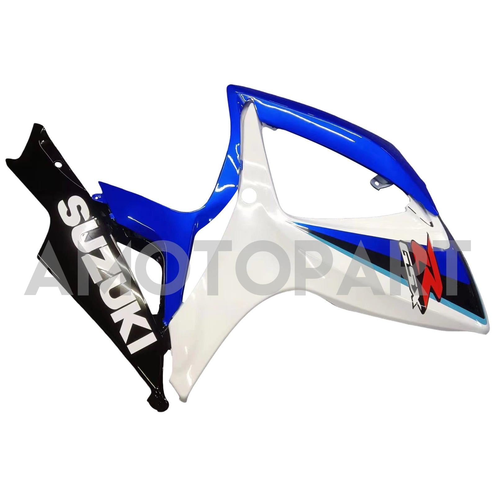 Carénage Suzuki GSXR600750 Amotopart 2006-2007 Blanc&Kit bleu