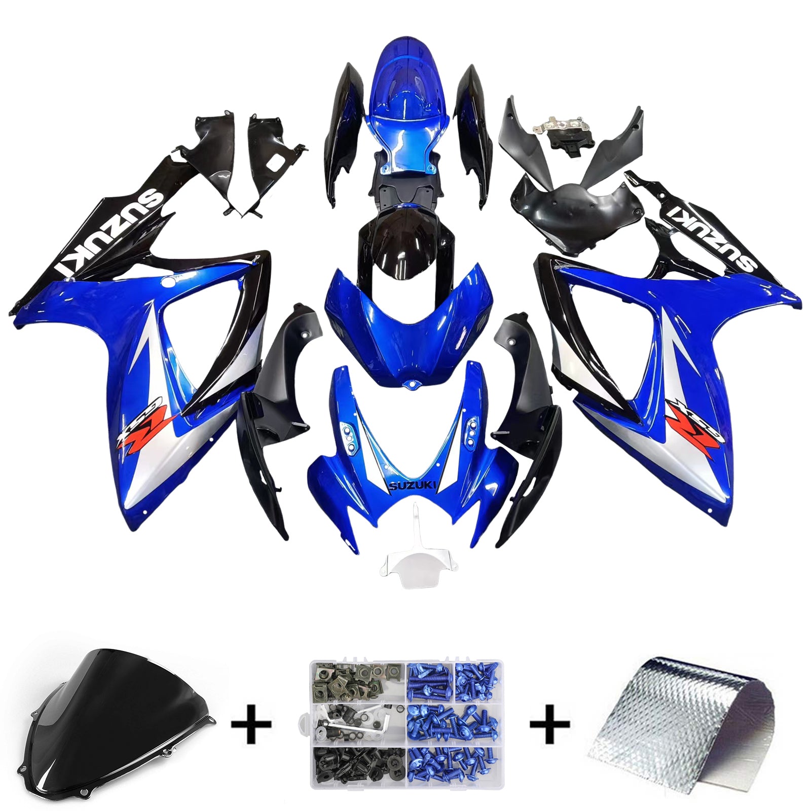 Amotopart 2006-2007 GSXR600750 Suzuki Fairing Blue Kit