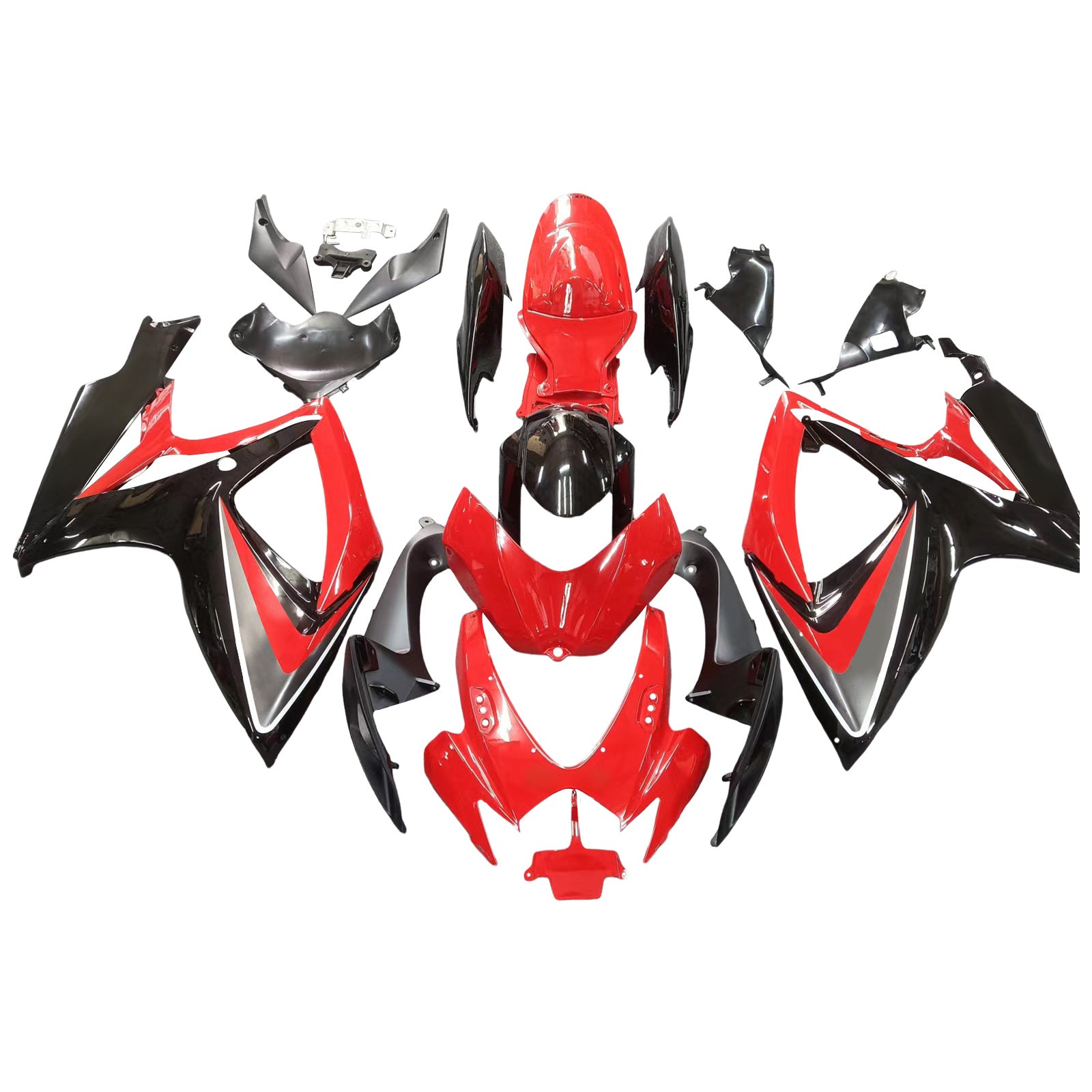 Amotopart 2006-2007 GSXR 600750 Suzuki Fairing Red & Black Kit