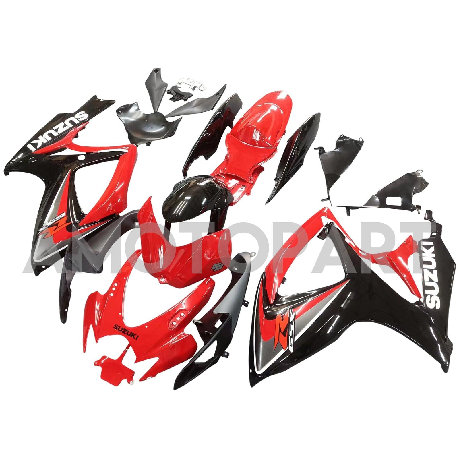 Amotopart 2006-2007 GSXR600750 Suzuki Fairing Red&Black Kit