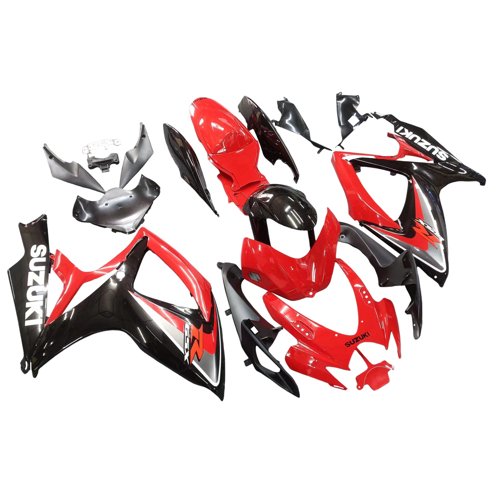 Amotopart 2006-2007 GSXR 600750 Suzuki Kit de carenado rojo y negro