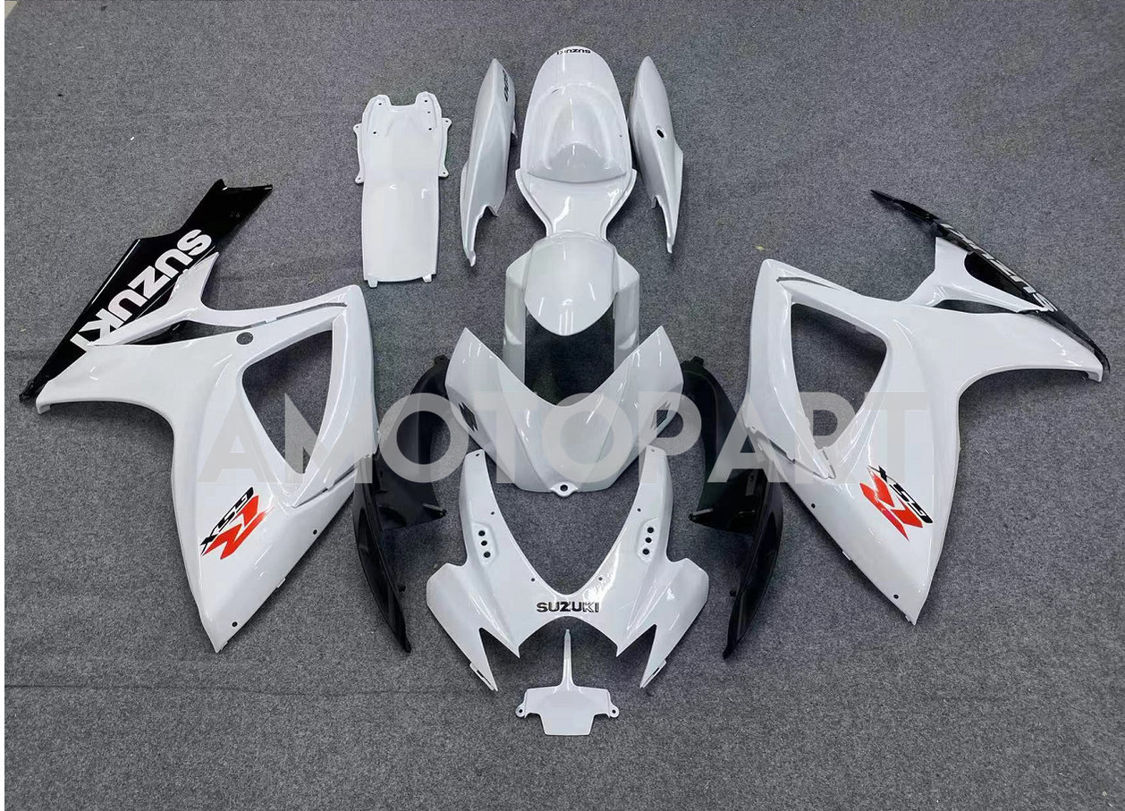 Amotopart 2006-2007 GSXR600750 Suzuki Fairing White Kit