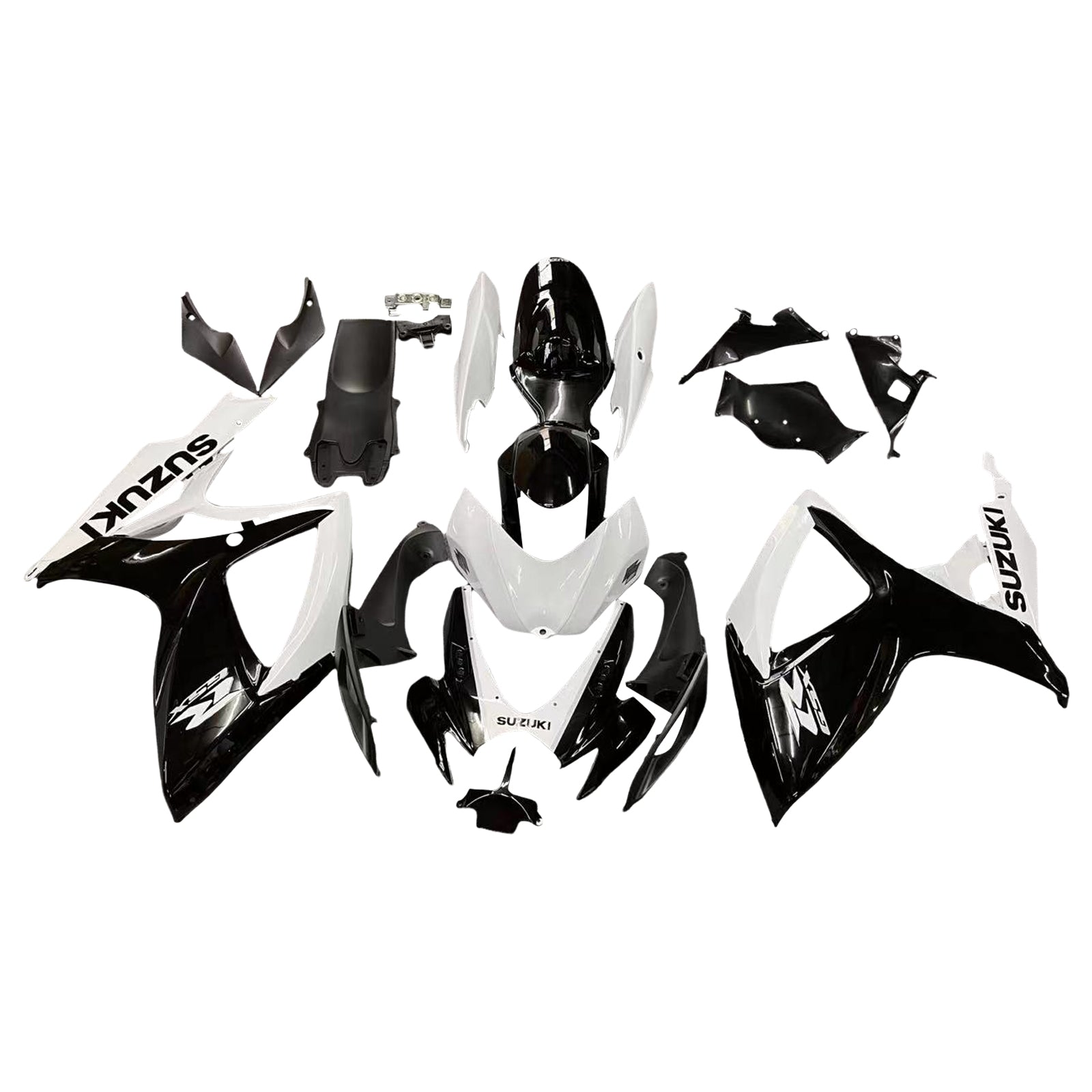 Amotopart 2006-2007 GSXR 600750 Suzuki carenado blanco y negro Kit