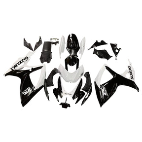 Amotopart 2006-2007 GSXR600750 Suzuki Fairing White&Black Kit