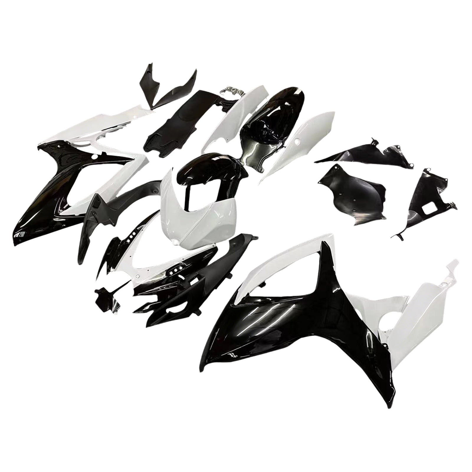 Amotopart 2006-2007 GSXR600750 Suzuki Fairing White&Black Kit