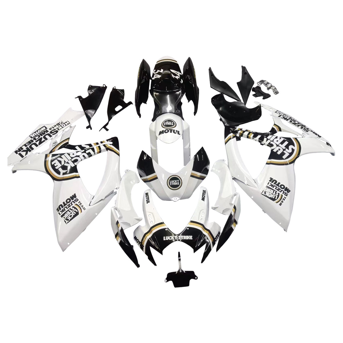 Amotopart 2006-2007 K6 GSXR 600/750 Suzuki Blanc avec kit de carénage logo noir