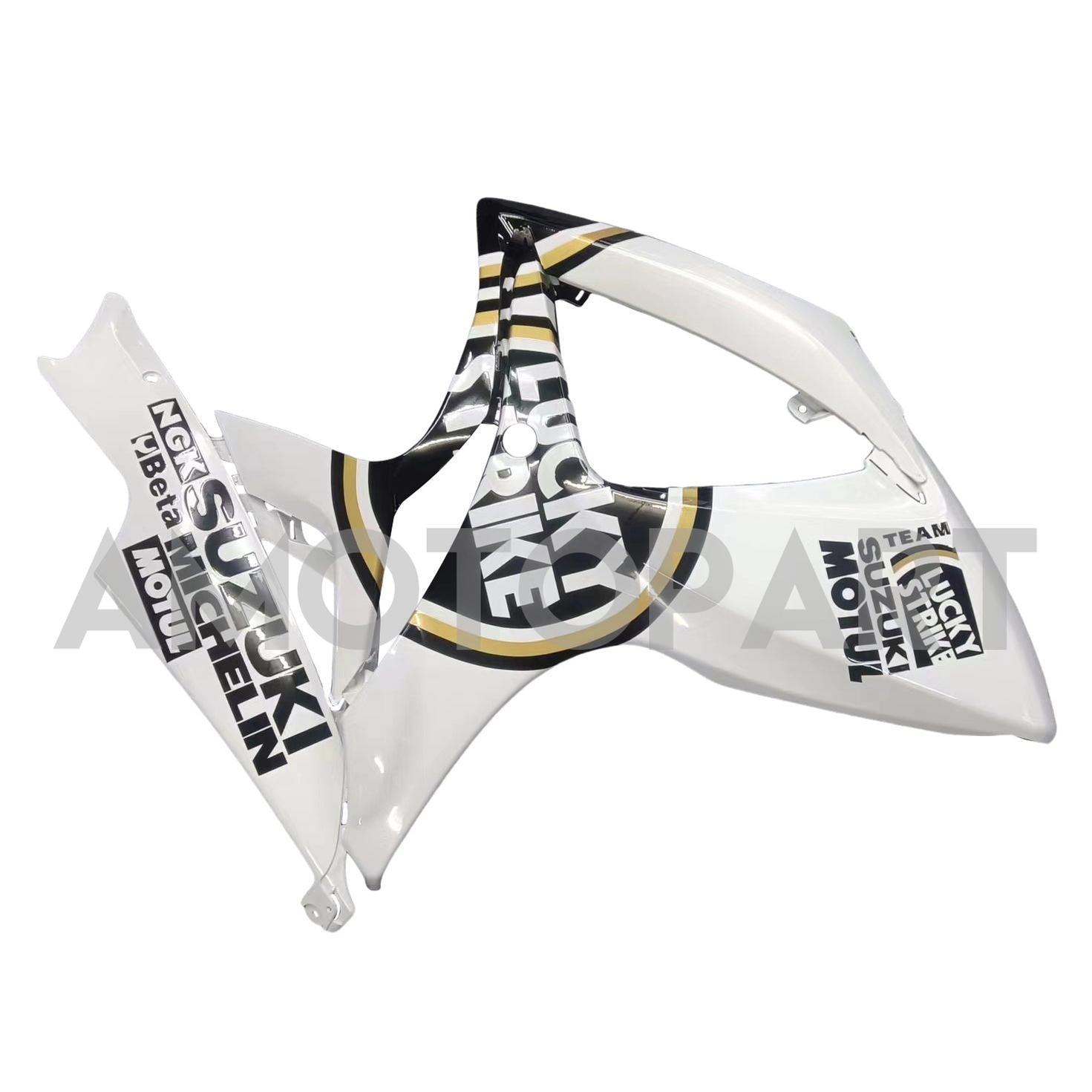 Amotopart 2006-2007 K6 GSXR 600/750 Suzuki White with Black Logo Fairing kit