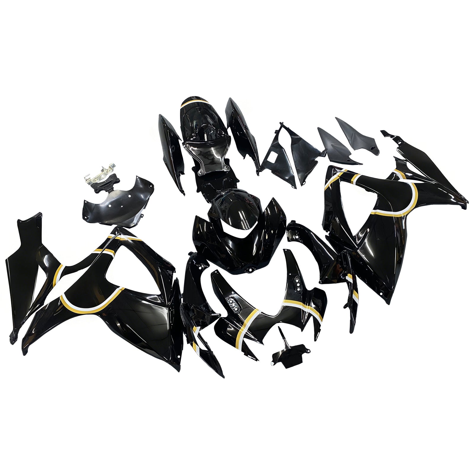 Amotopart 2006-2007 Suzuki GSXR 600/750 negro con kit de carenado decorativo