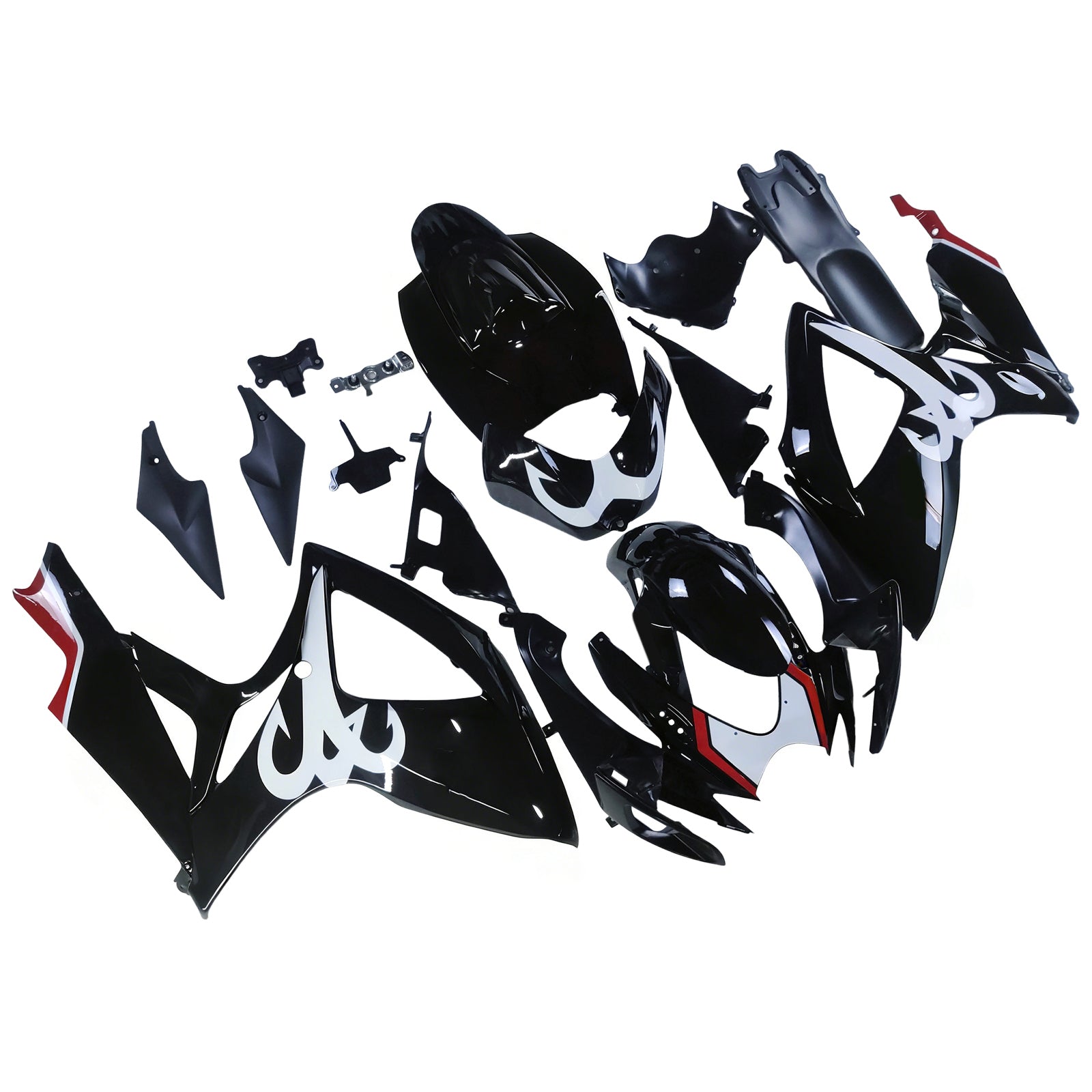 Amotopart 2006-2007 Suzuki GSXR 600/750 Black White Fairing Kit