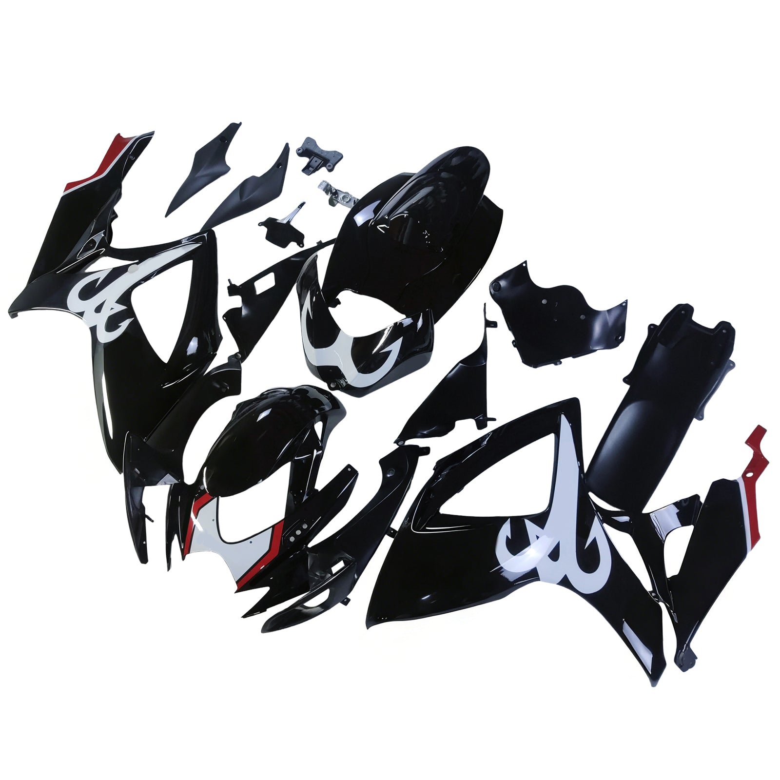 Amotopart 2006-2007 Suzuki GSXR 600/750 Black White Fairing Kit
