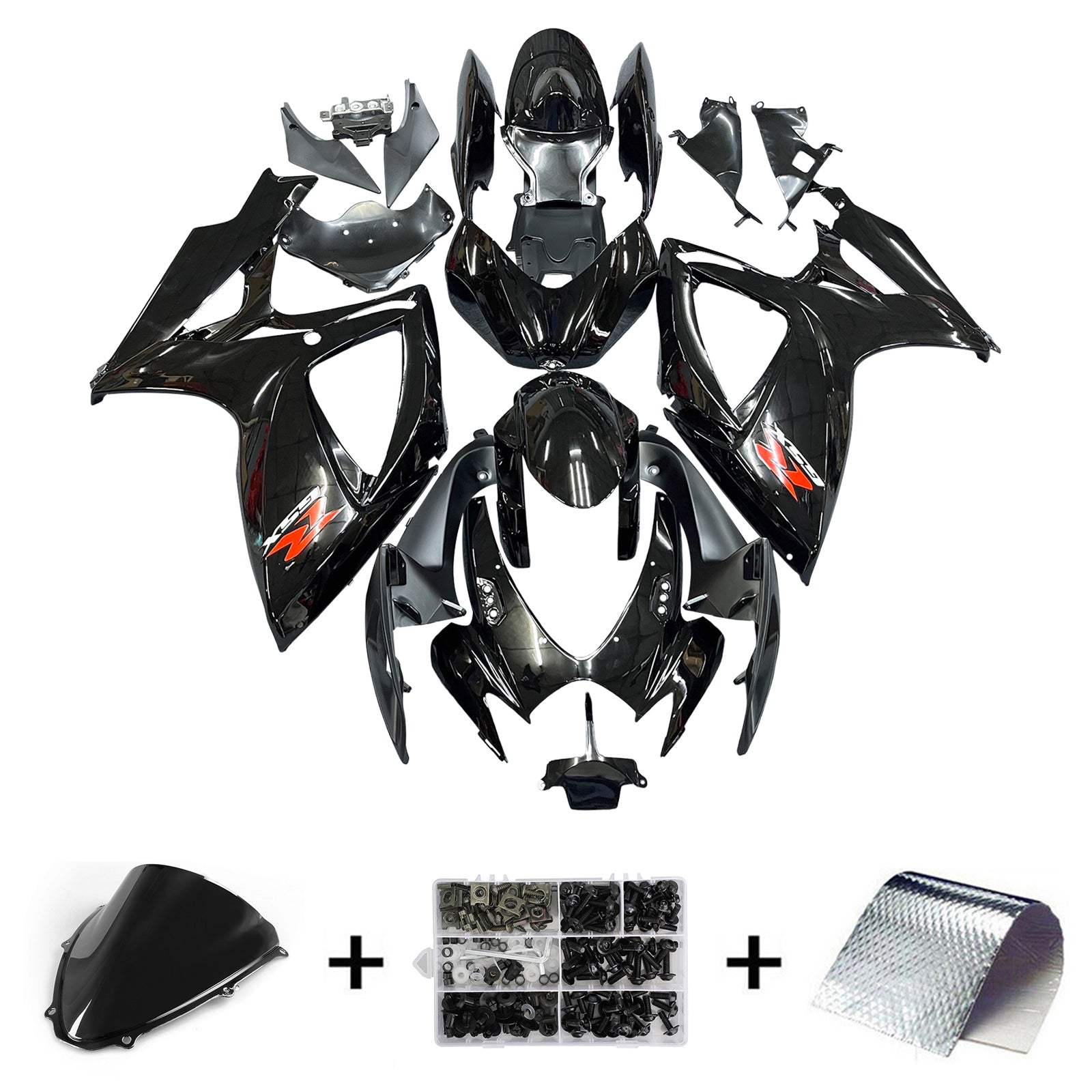 Amotopart 2006-2007 Suzuki GSX-R 600 750 Black Fairing Kit