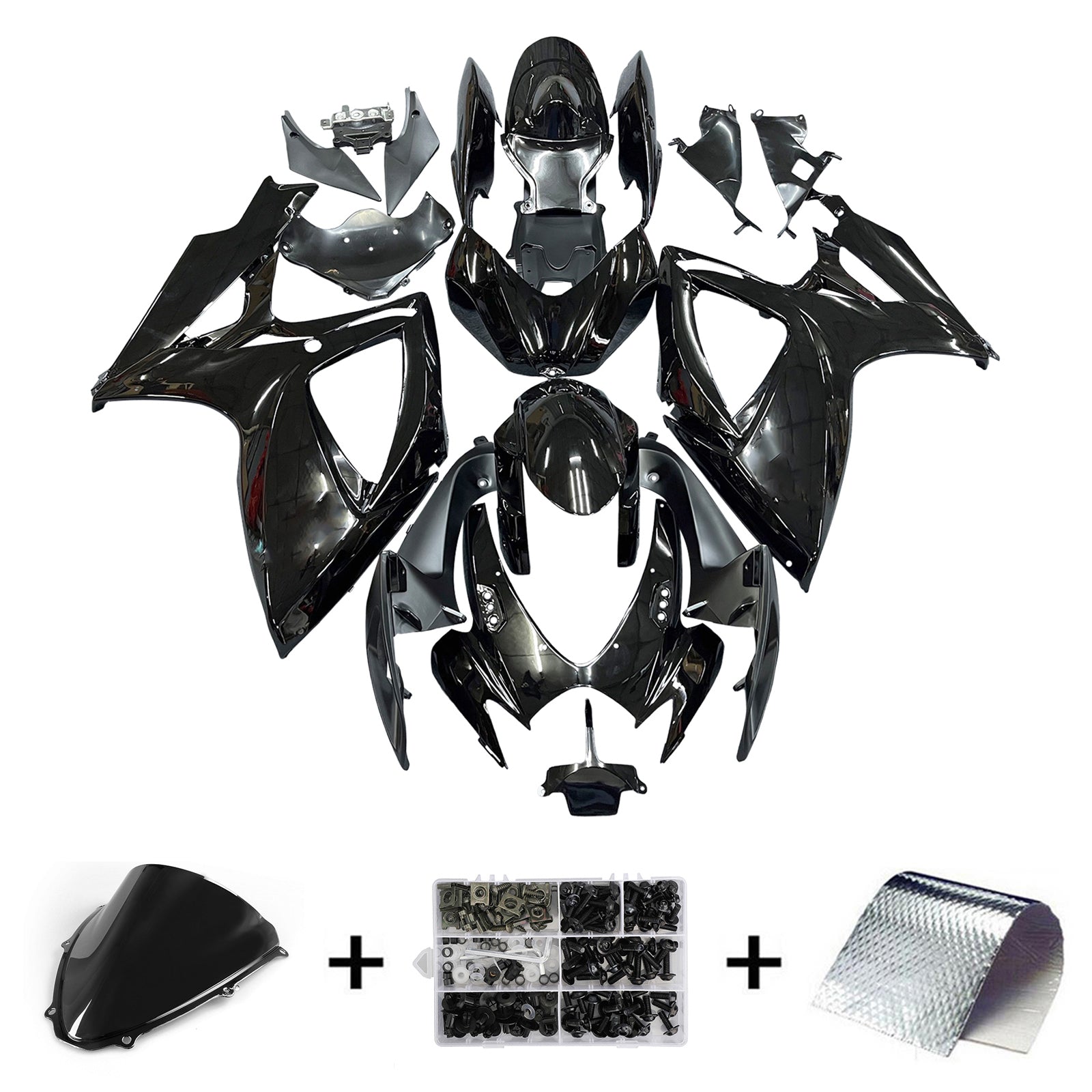 Amotopart 2006-2007 Suzuki GSX-R 600 750 Black Fairing Kit