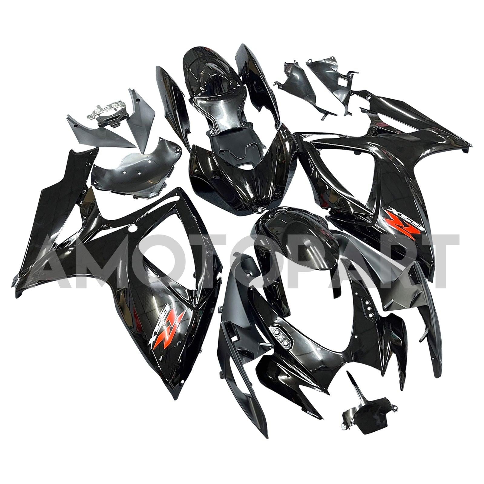 Amotopart 2006-2007 Suzuki GSX-R 600 750 Kit de carénage noir