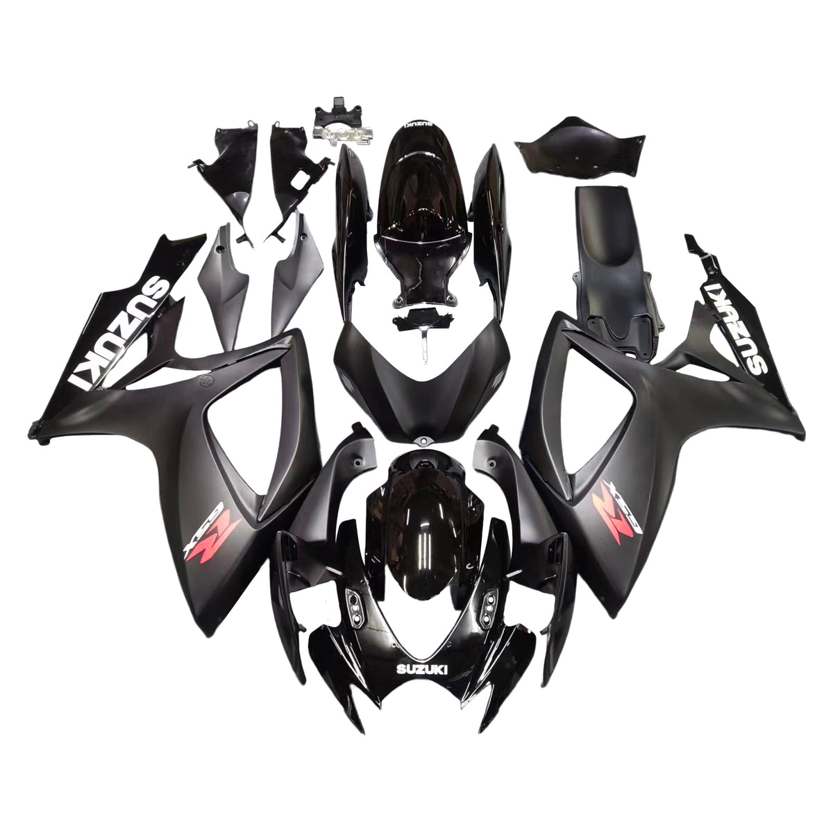 Amotopart 2006-2007 Kit carena Suzuki GSXR 600/750 grigio scuro opaco e nero