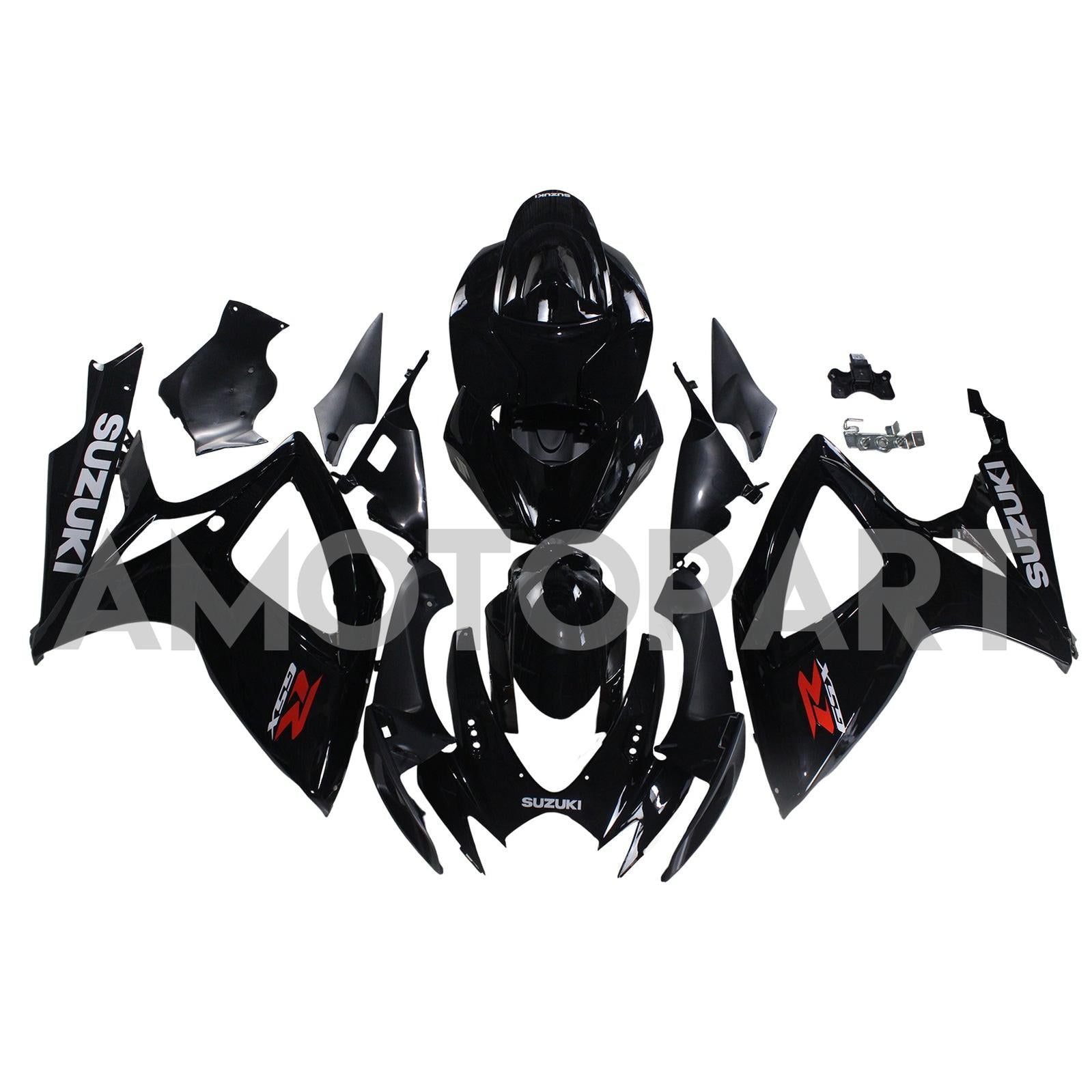 Amotopart 2006-2007 Suzuki GSXR 600/750 Glossy Black Fairing Kit