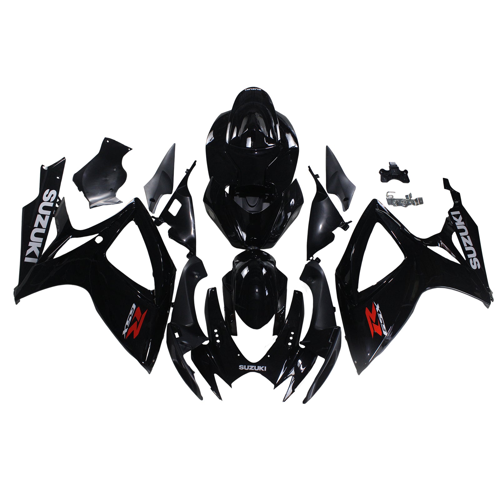 Amotopart 2006-2007 Suzuki GSXR 600/750 Glossy Black Fairing Kit