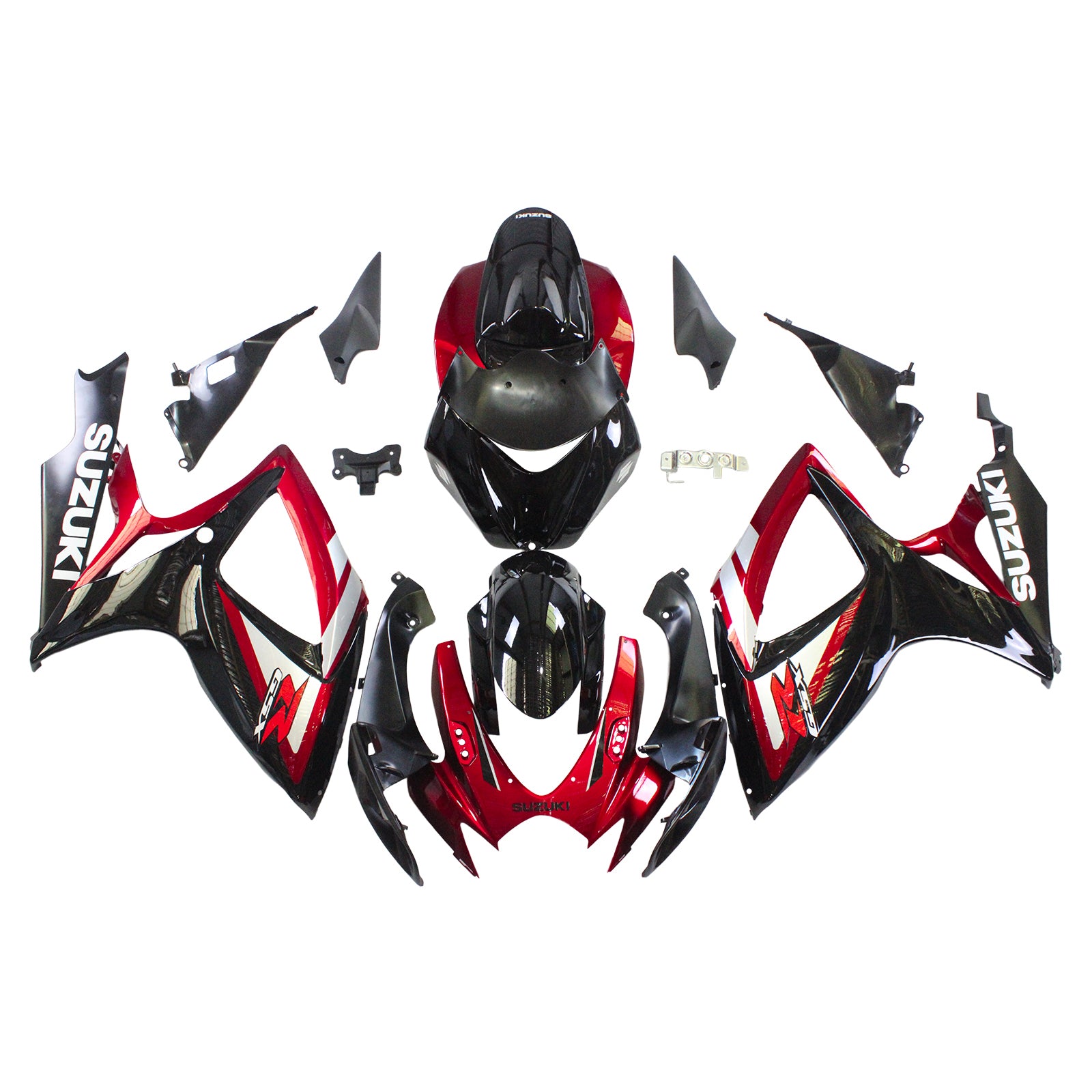 Amotopart 2006-2007 Suzuki GSXR 600/750 Kit de carénage rouge et noir