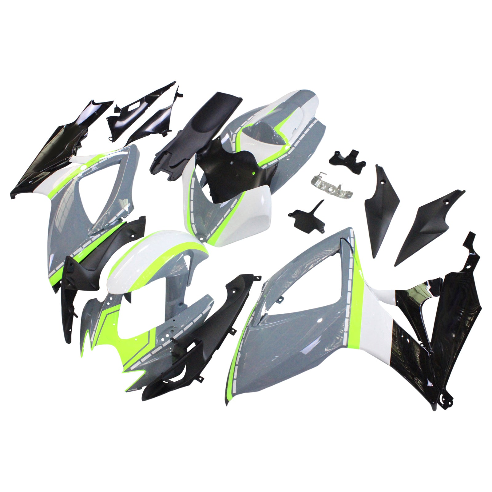 Amotopart 2006-2007 Suzuki GSXR 600/750 Glossy Grey&Yellow Fairing Kit