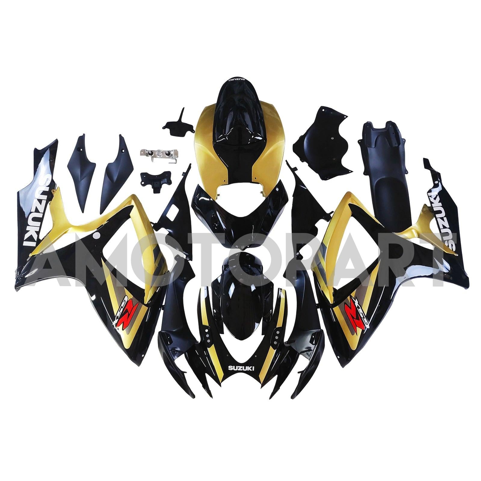 Amotopart 2006-2007 Suzuki GSXR 600/750 Black&Gold Fairing Kit