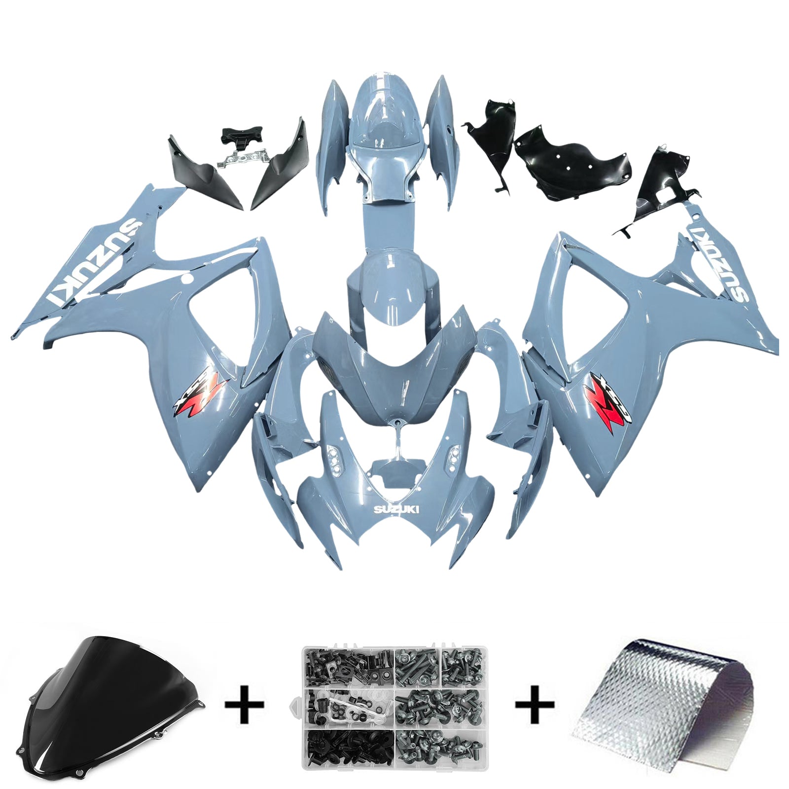 Amotopart 2006-2007 Suzuki GSXR 600/750 Kit de carenado gris brillante