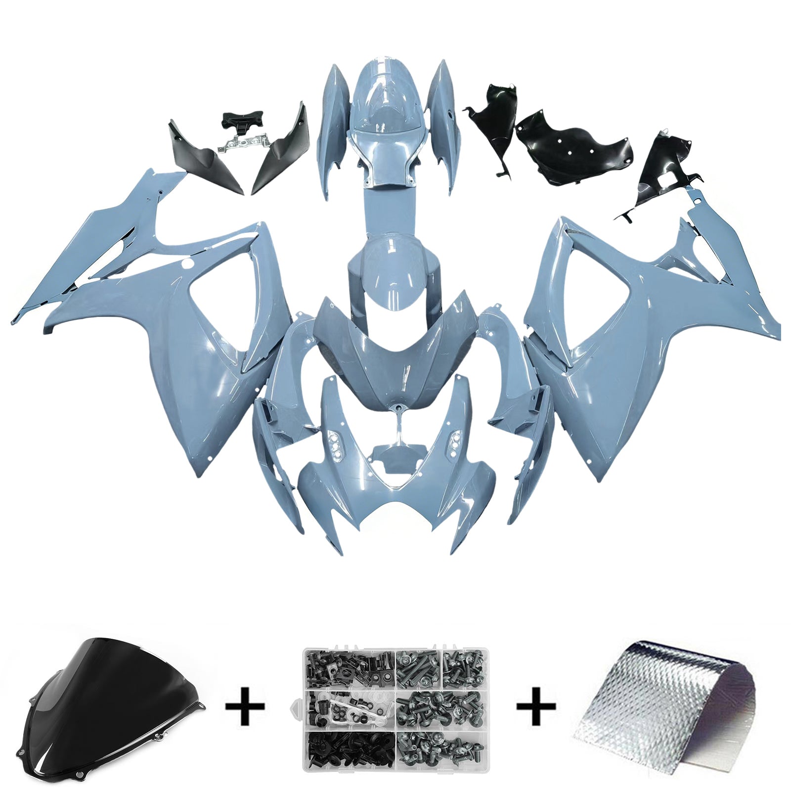 Amotopart 2006-2007 Suzuki GSXR 600/750 Glossy Grey Fairing Kit