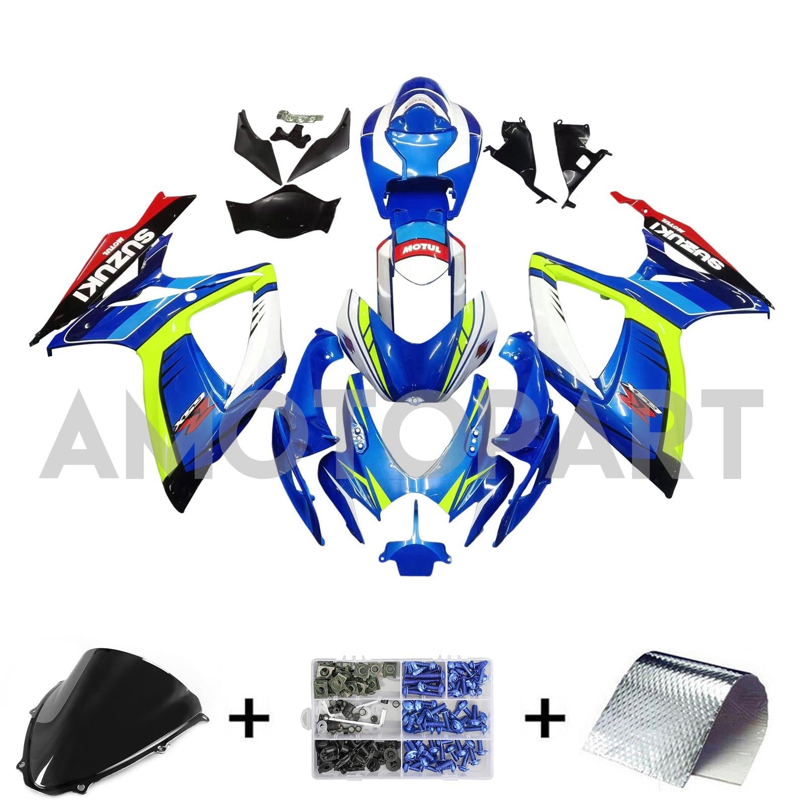 Amotopart 2006-2007 Suzuki GSXR 600/750 Yellow&Blue style3 Fairing Kit