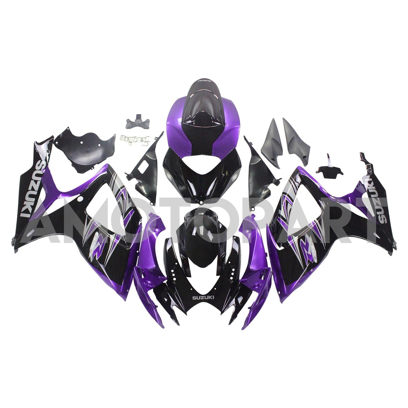 Amotopart 2006-2007 Suzuki GSXR 600/750 Black&Purple Fairing Kit