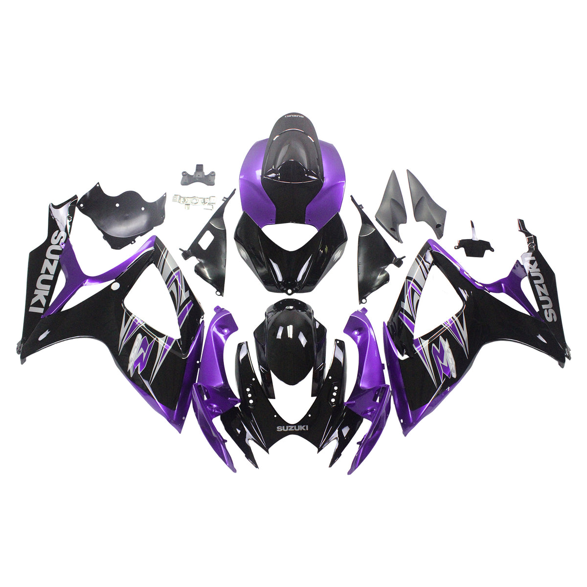 Amotopart 2006-2007 Suzuki GSXR 600/750 Black&Purple Fairing Kit