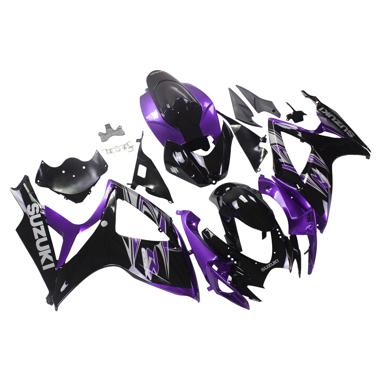 Amotopart 2006-2007 Suzuki GSXR 600/750 Black&Purple Fairing Kit