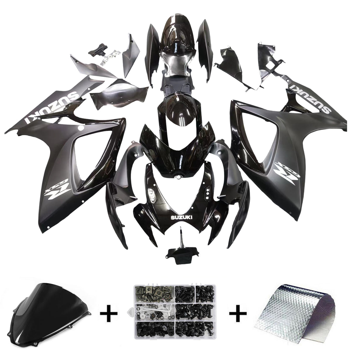 Amotopart 2006-2007 Suzuki GSXR 600/750 Matte Black style2 Fairing Kit