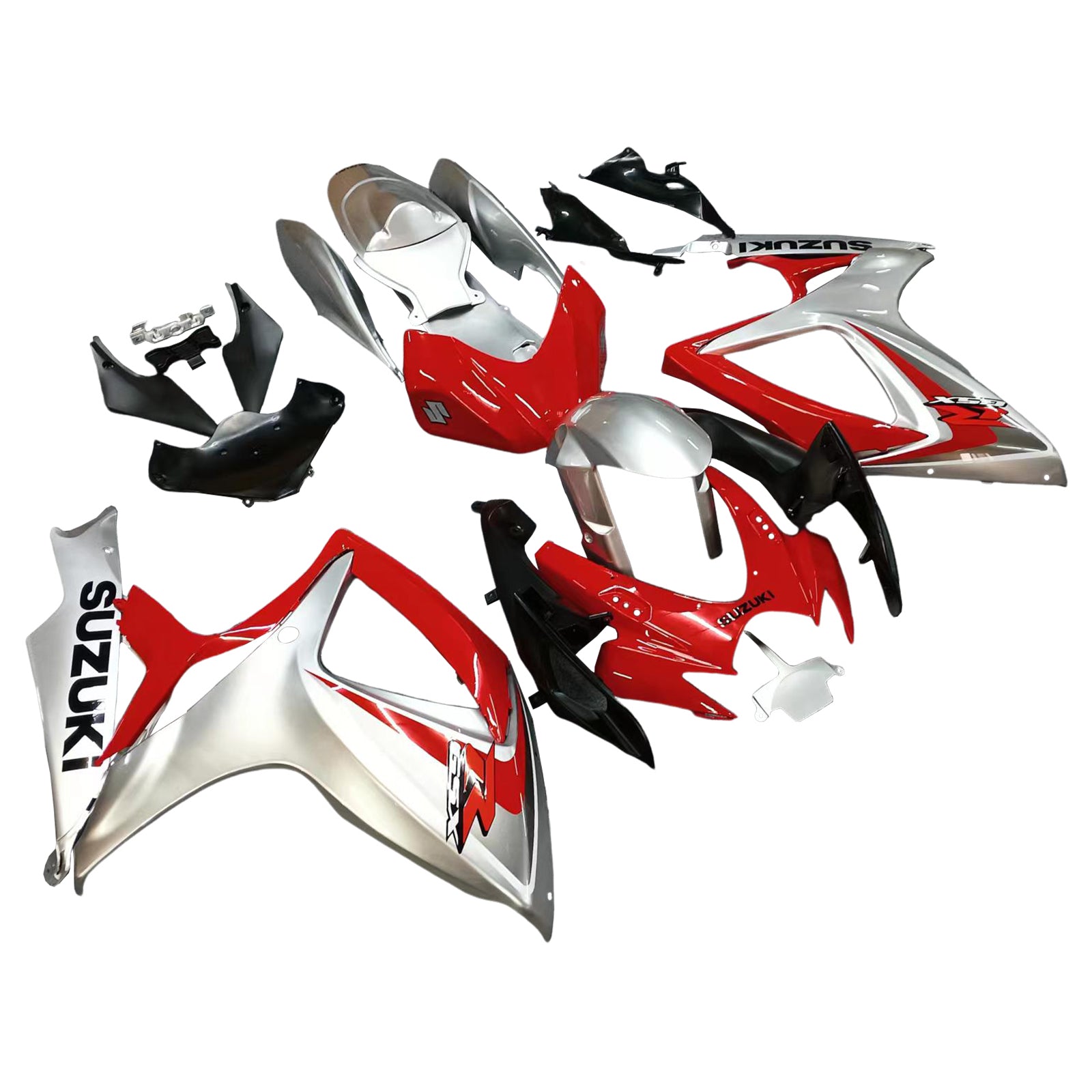 Amotopart 2006-2007 Suzuki GSXR 600/750 Sliver&Red Fairing Kit