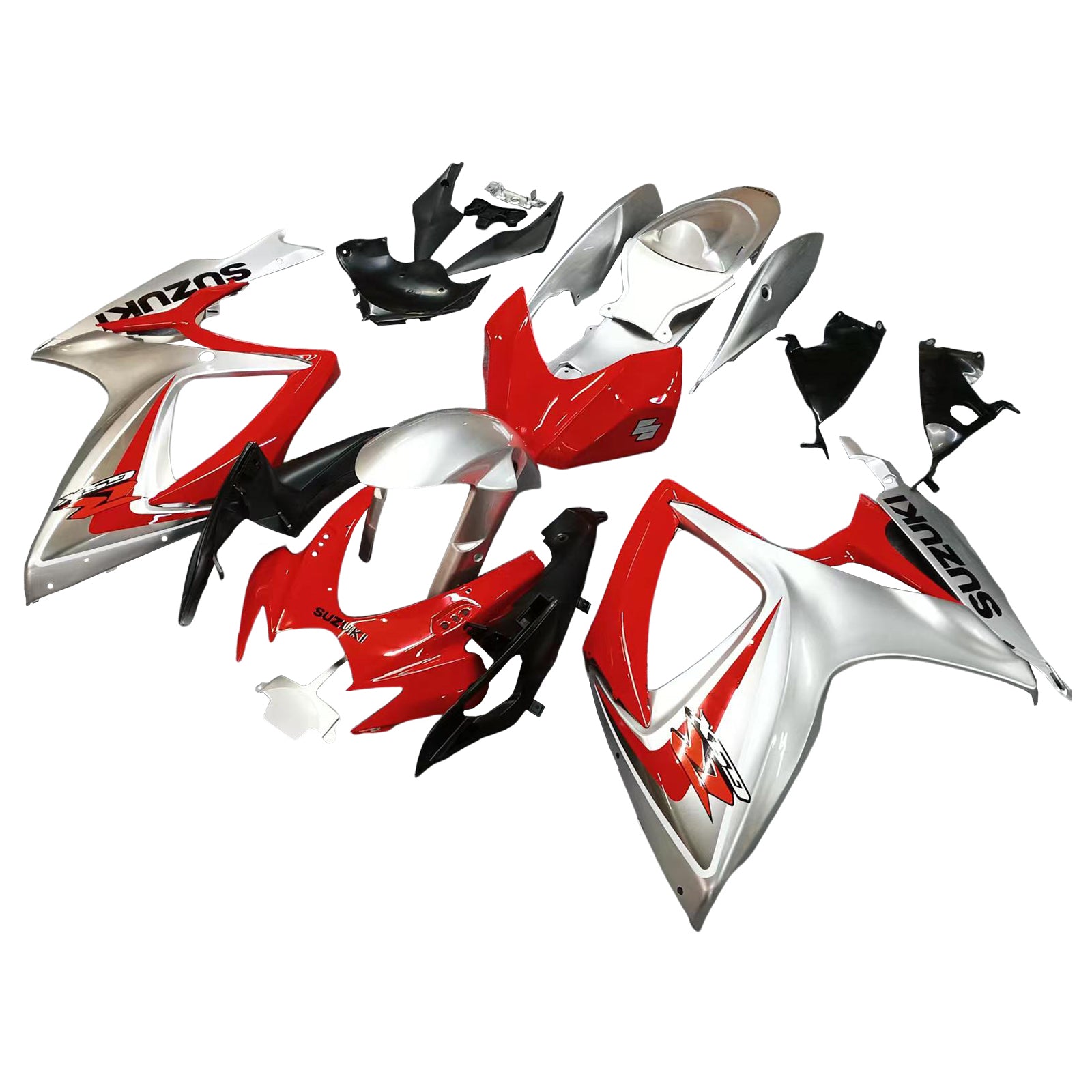 Amotopart 2006-2007 Suzuki GSXR 600/750 Sliver&Red Fairing Kit