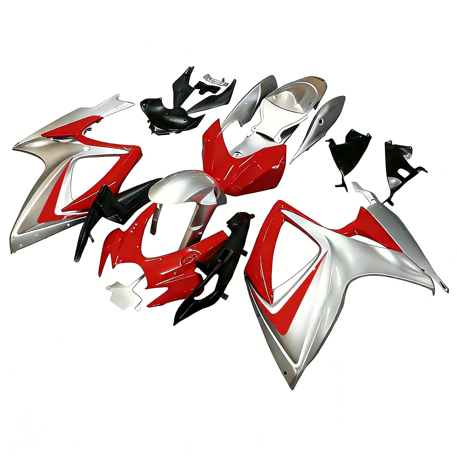Amotopart 2006-2007 Suzuki GSXR 600/750 Sliver&Red Fairing Kit