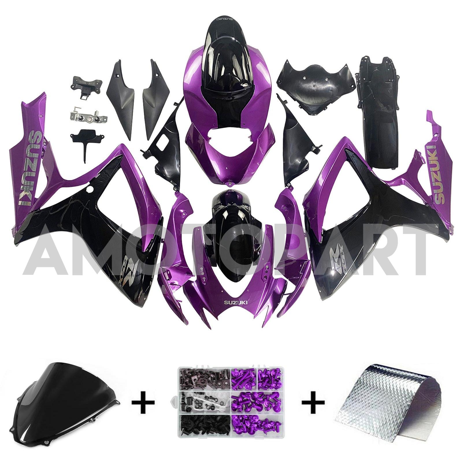 Amotopart 2006-2007 Suzuki GSXR 600/750 Purple&Black Fairing Kit